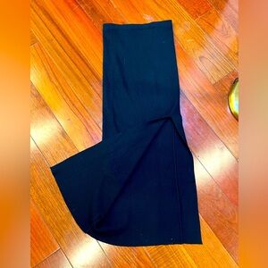 Melrose Stretchy knit long black slit skirt sz s